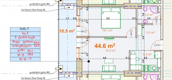 მესაკუთრესგან - იყიდება გუდვილის გვერდით ,დიდ დიღომში  55.1 კვ.მ  2 ოთახიანი ბინა